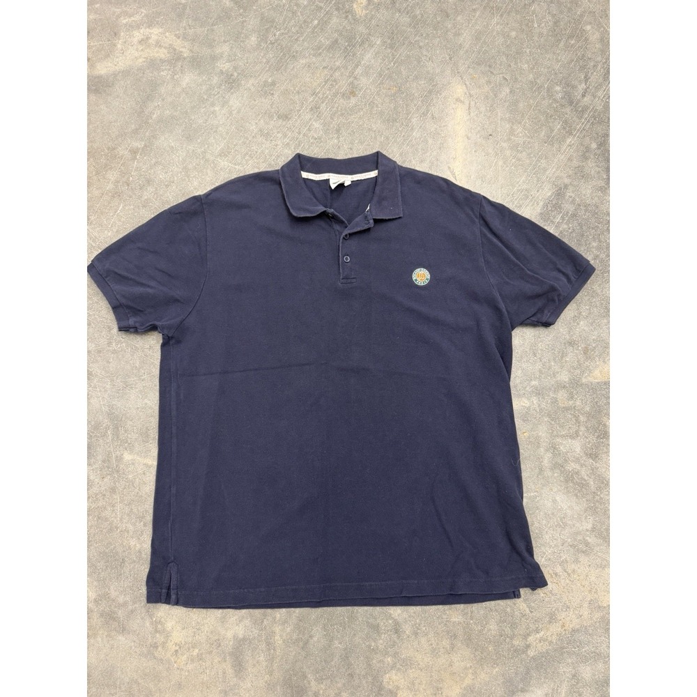 Vintage Roland Garros Paris Mens Polo Size 2XL Navy 100% Cotton